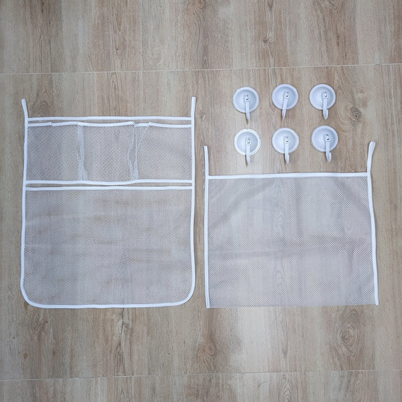 Baby Bath Toys Cute Duck Frog Mesh Net Toy Storage Bag Strong Suction Cups Bath Game Bag Bathroom Organizer Water Toys for Kids
