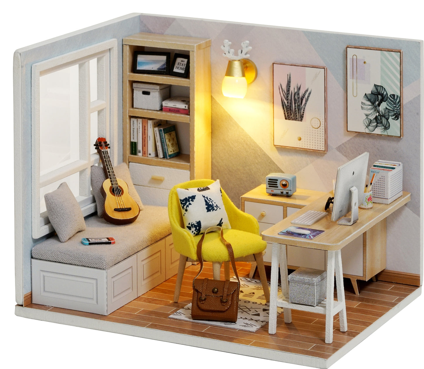 Doll House Furniture Diy Miniature 3D Wooden Miniaturas Dollhouse Toys for Children Birthday Gifts QT07