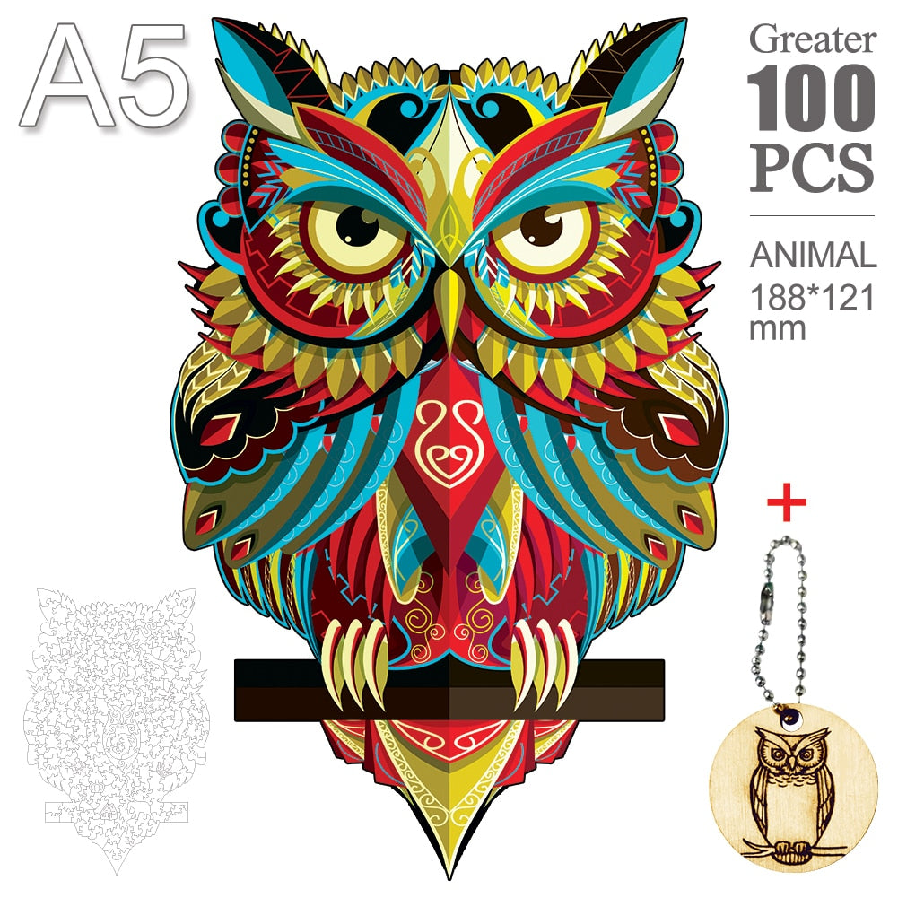 Unique Wooden animal Jigsaw Puzzles Mysterious Lion 3D Puzzle Gift Interactive Games Toy For Adults Kids Educational Fabulous