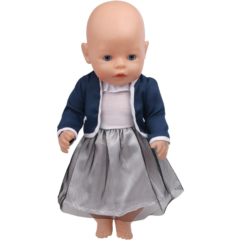 43 Cm Boy American Dolls Clothes Princess Dress School Uniforms Unicorn Queen Skirt Born Baby Toys 18 Inch Girls Doll Gift f41