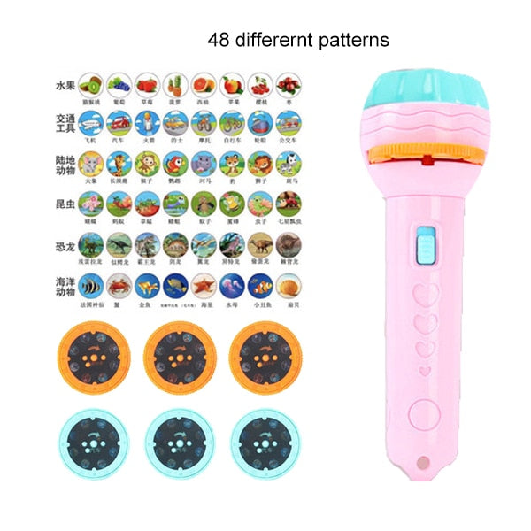 Kids Projection Flashlight Luminous Toys Projection Pictures To Recognize Early Childhood Education Toys for Children Gift