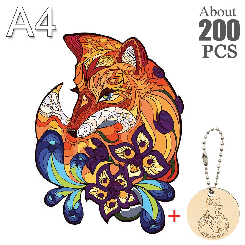 Unique Wooden animal Jigsaw Puzzles Mysterious Lion 3D Puzzle Gift Interactive Games Toy For Adults Kids Educational Fabulous