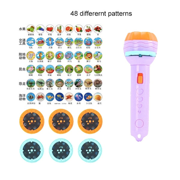 Kids Projection Flashlight Luminous Toys Projection Pictures To Recognize Early Childhood Education Toys for Children Gift
