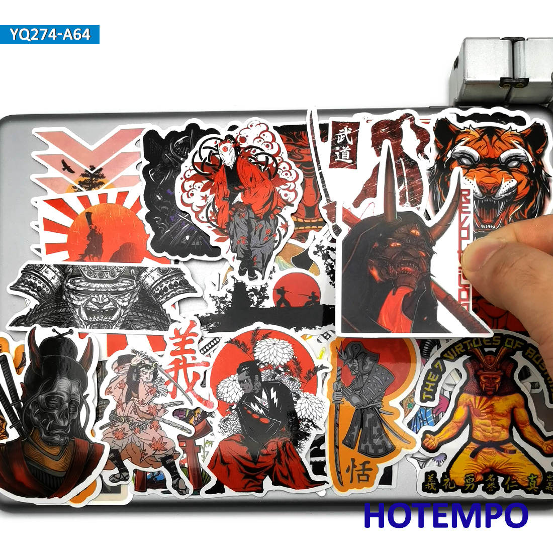 60pcs Japan Samurai Bushido Spirit Style Art Stickers for Mobile Phone Laptop Guitar Suitcase Skateboard Bike Car Decal Stickers