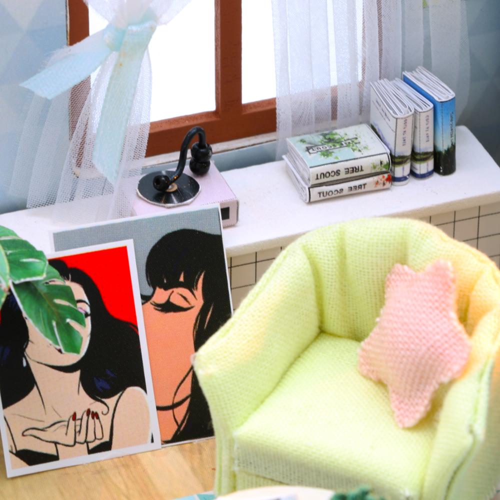 Doll House Furniture Diy Miniature 3D Wooden Miniaturas Dollhouse Toys for Children Birthday Gifts QT07