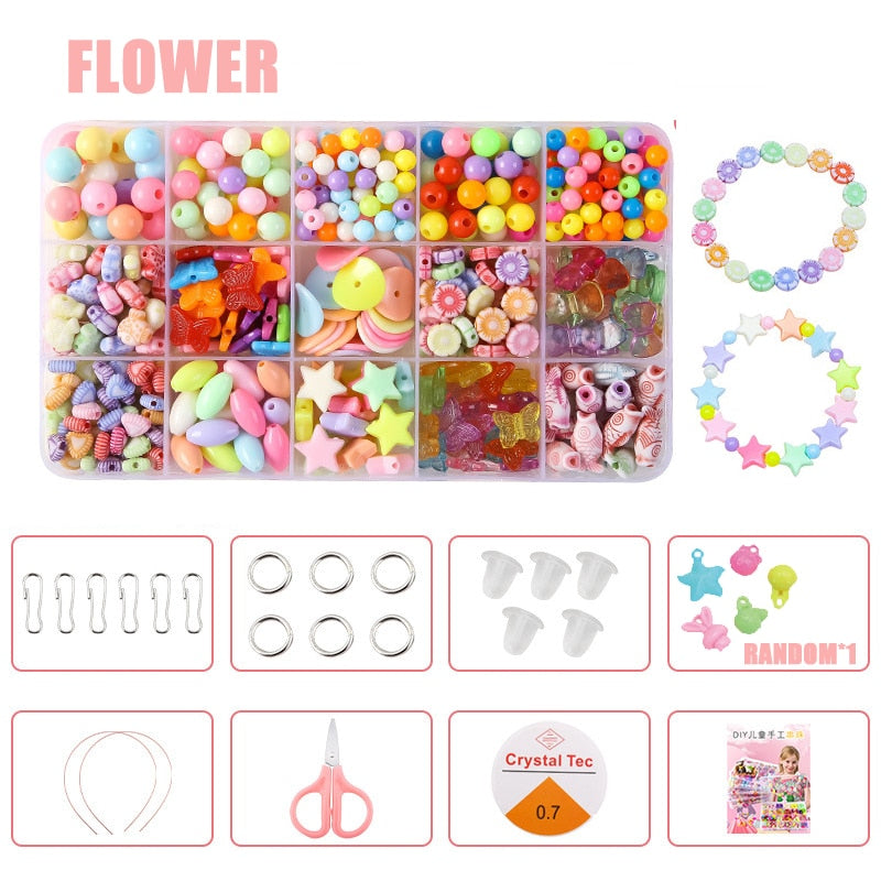 DIY Handmade Beaded Children&#39;s Toys Creative Loose Spacer Beads Making Bracelet Necklace 24 Grid Girl Jewelry Set Girl Toy Gift