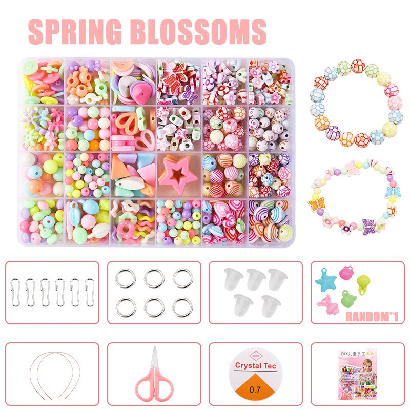 DIY Handmade Beaded Children&#39;s Toys Creative Loose Spacer Beads Making Bracelet Necklace 24 Grid Girl Jewelry Set Girl Toy Gift