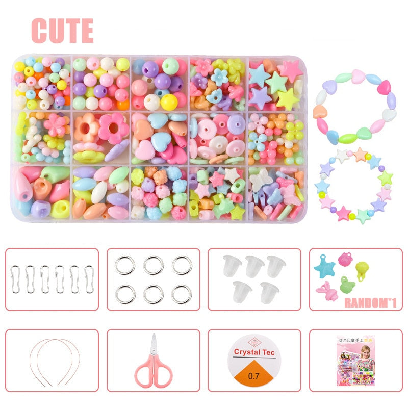 DIY Handmade Beaded Children&#39;s Toys Creative Loose Spacer Beads Making Bracelet Necklace 24 Grid Girl Jewelry Set Girl Toy Gift