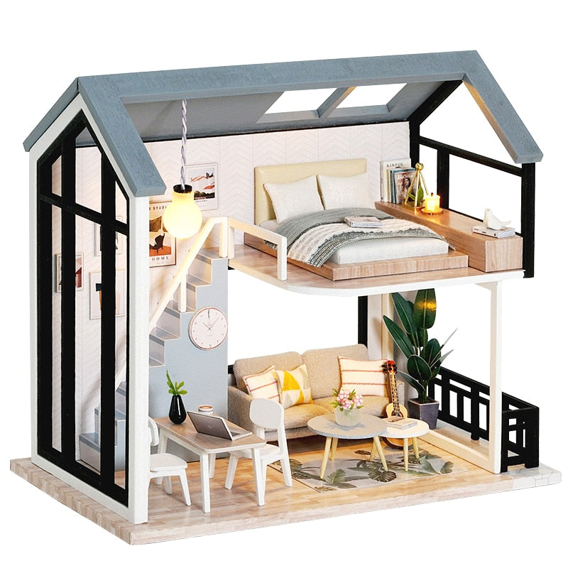 CUTEBEE Doll House Miniature DIY Dollhouse With Furnitures Wooden House Casa Diorama Toys For Children Birthday Gift Z007