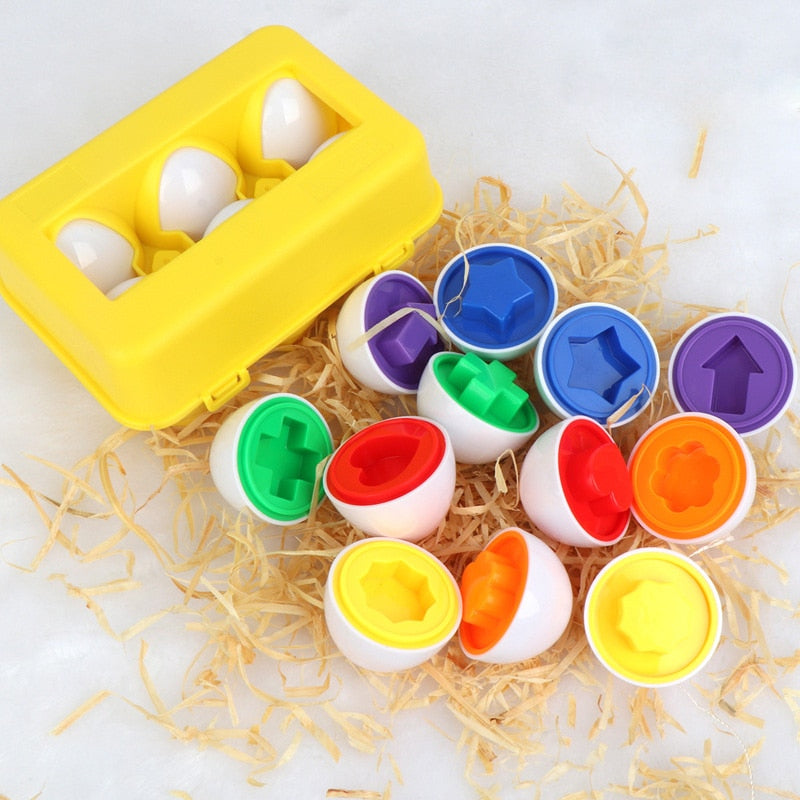 Baby Montessori Toys Egg Puzzle Games Kids Toys Color Shape Matching Eggs Educational Toys for Children 0-3 Years Old Boys Girls