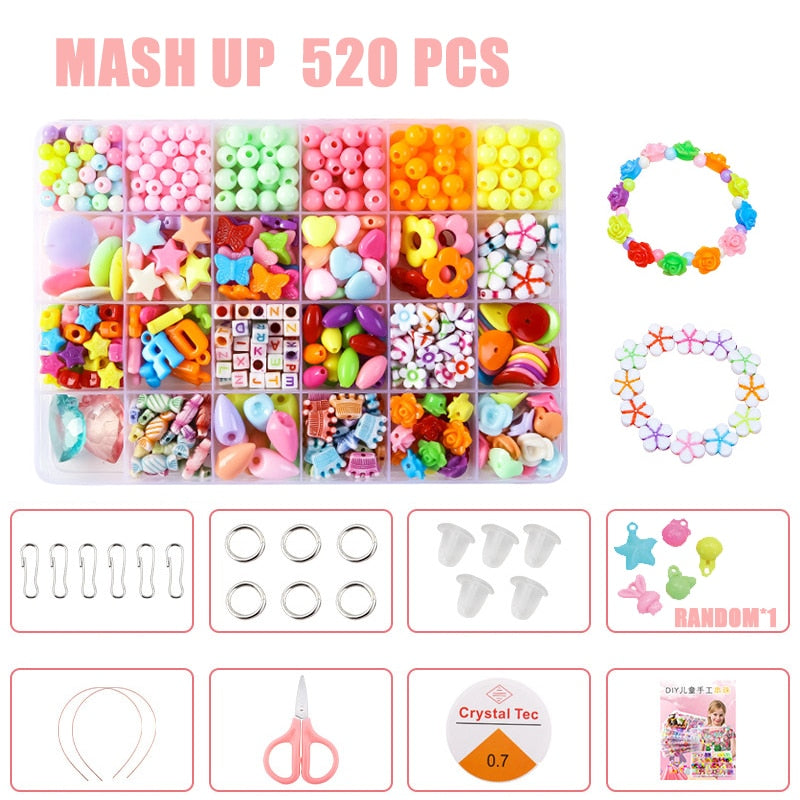 DIY Handmade Beaded Children&#39;s Toys Creative Loose Spacer Beads Making Bracelet Necklace 24 Grid Girl Jewelry Set Girl Toy Gift