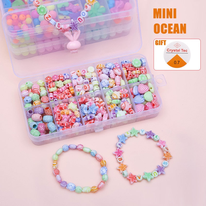 DIY Handmade Beaded Children&#39;s Toys Creative Loose Spacer Beads Making Bracelet Necklace 24 Grid Girl Jewelry Set Girl Toy Gift