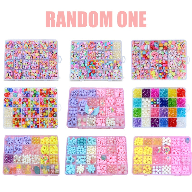 DIY Handmade Beaded Children&#39;s Toys Creative Loose Spacer Beads Making Bracelet Necklace 24 Grid Girl Jewelry Set Girl Toy Gift