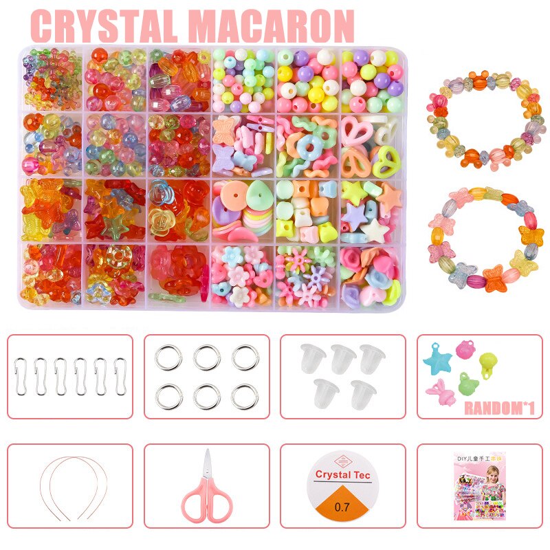 DIY Handmade Beaded Children&#39;s Toys Creative Loose Spacer Beads Making Bracelet Necklace 24 Grid Girl Jewelry Set Girl Toy Gift