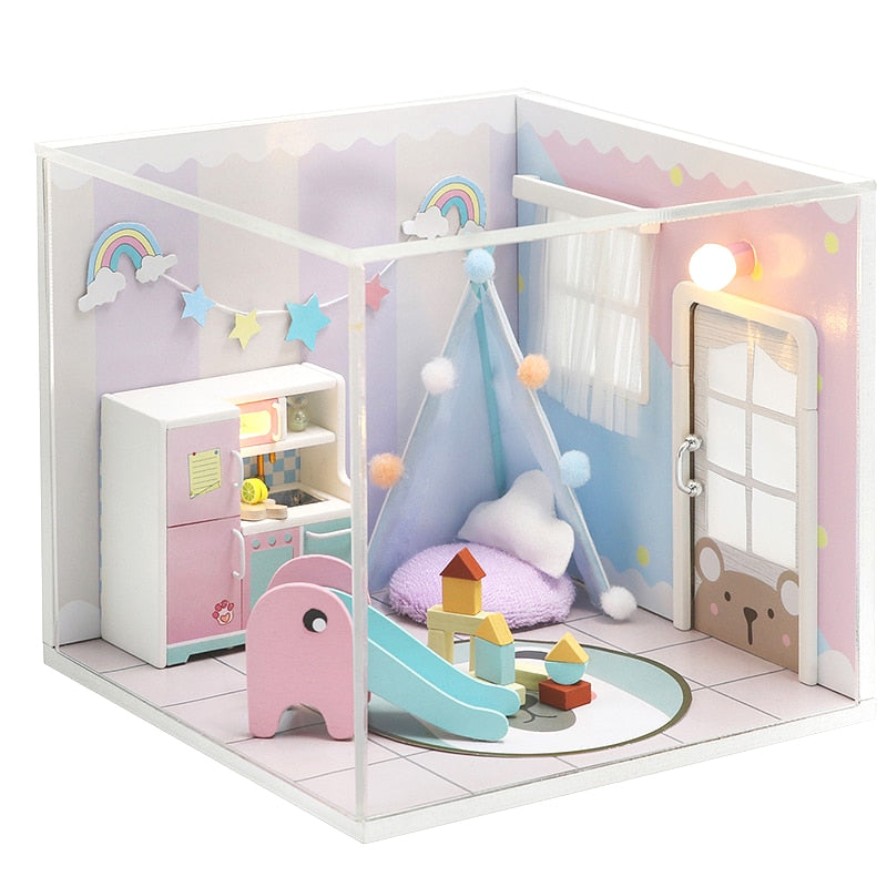 CUTEBEE Doll House Miniature DIY Dollhouse With Furnitures Wooden House Casa Diorama Toys For Children Birthday Gift Z007