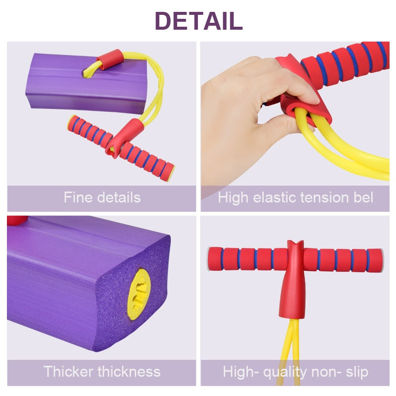 Kids Sports Games Toys Foam Pogo Stick Jumper Indoor Outdoor Fun Fitness Equipment Improve Bounce Sensory Toys for Boy Girl Gift