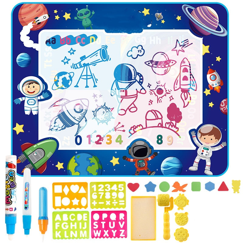 Coolplay Magic Water Drawing Mat Coloring Doodle Mat with Magic Pens Montessori Toys Painting Board Educational Toys for Kids