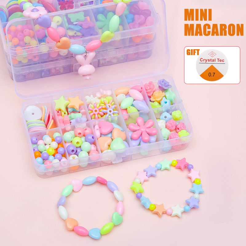 DIY Handmade Beaded Children&#39;s Toys Creative Loose Spacer Beads Making Bracelet Necklace 24 Grid Girl Jewelry Set Girl Toy Gift