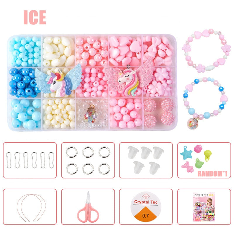 DIY Handmade Beaded Children&#39;s Toys Creative Loose Spacer Beads Making Bracelet Necklace 24 Grid Girl Jewelry Set Girl Toy Gift