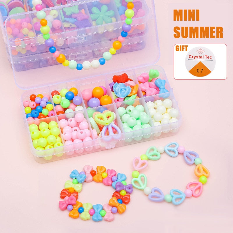 DIY Handmade Beaded Children&#39;s Toys Creative Loose Spacer Beads Making Bracelet Necklace 24 Grid Girl Jewelry Set Girl Toy Gift