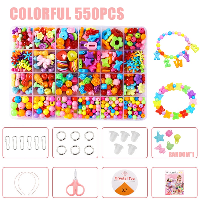 DIY Handmade Beaded Children&#39;s Toys Creative Loose Spacer Beads Making Bracelet Necklace 24 Grid Girl Jewelry Set Girl Toy Gift