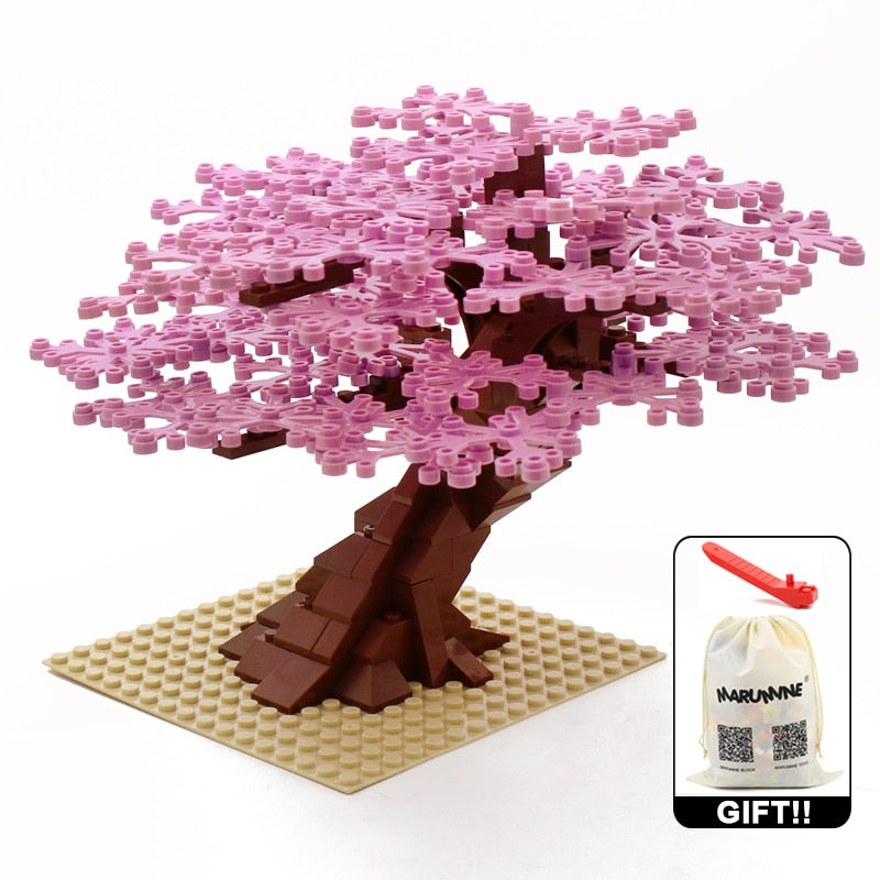 Marumine MOC Bricks Tree Set 205PCS with Plate Model Building Kit Blocks Plant Accessories Grass Parts Decoration Scene Toys