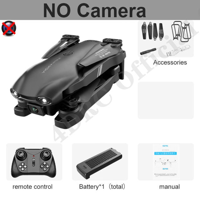 4DRC V4 RC Drone 4K 1080P HD Wide Angle Camera WiFi Fpv Dual Camera Foldable Quadcopter Real Time Transmission Dron Gift Toys