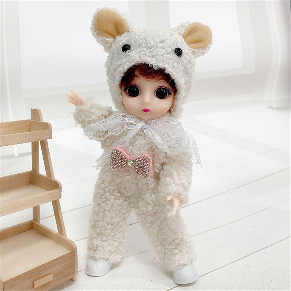 16cm Princess BJD 1/12 Doll with Clothes and Shoes Movable 13 Joints Cute Sweet Face Girl Gift Child Toys