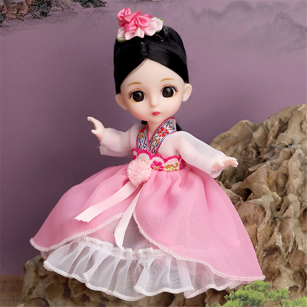 16cm Princess BJD 1/12 Doll with Clothes and Shoes Movable 13 Joints Cute Sweet Face Girl Gift Child Toys