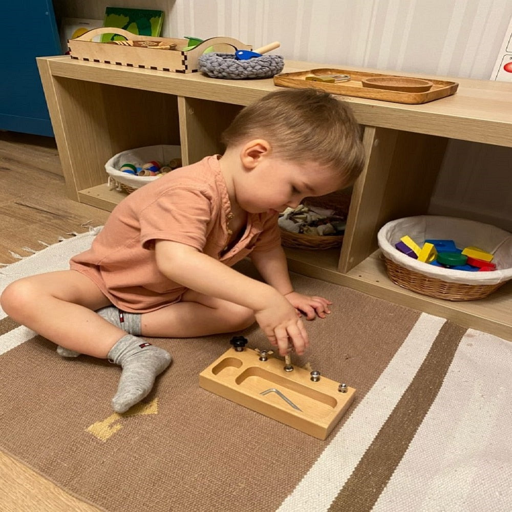 Montessori Busy Board Screw Bolt Set Toys for 2 Year Preschool Montessori Educational Toys For Children Kids Juguetes Montessori