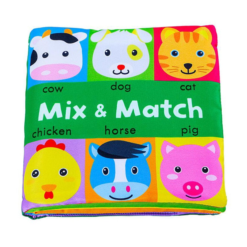 Baby Soft Books Toys For Toddlers Colorful Mix&Match Colorful Crinkle Early Learning Educational Toys For Infant 0-24 Months