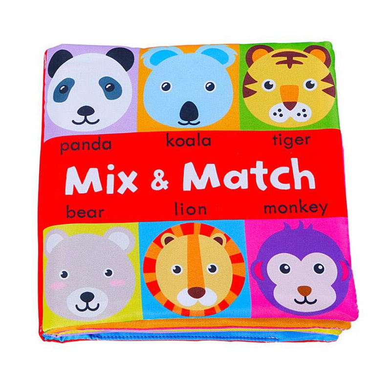 Baby Soft Books Toys For Toddlers Colorful Mix&Match Colorful Crinkle Early Learning Educational Toys For Infant 0-24 Months