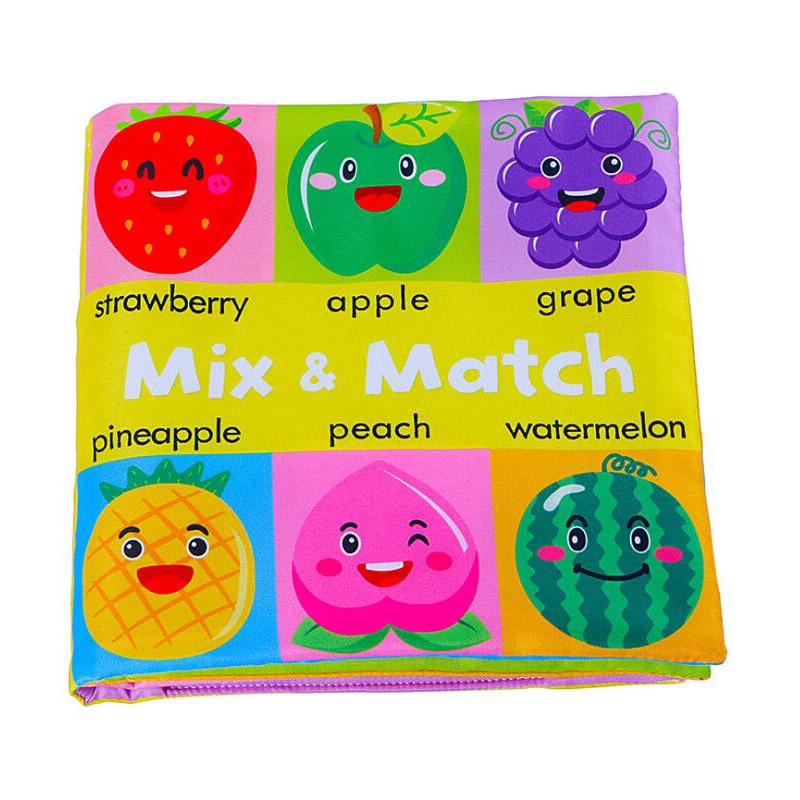 Baby Soft Books Toys For Toddlers Colorful Mix&Match Colorful Crinkle Early Learning Educational Toys For Infant 0-24 Months