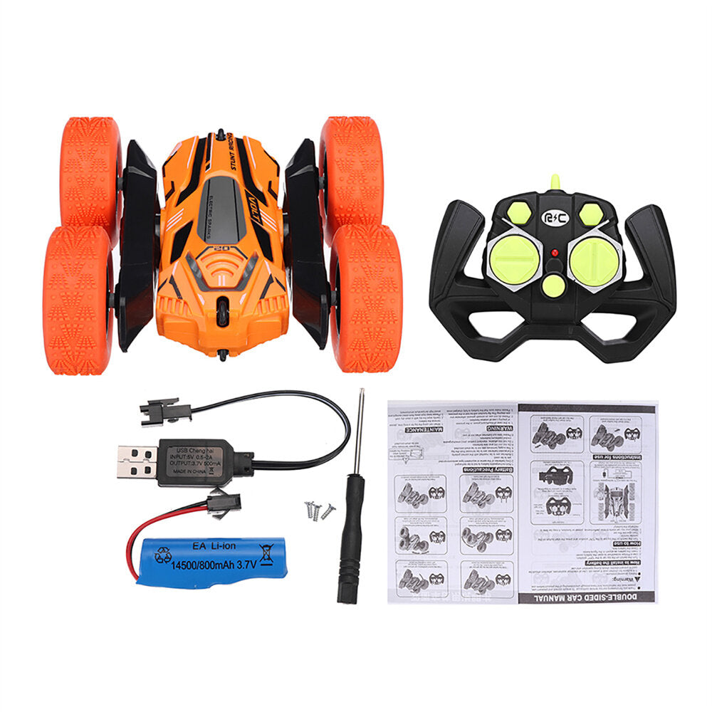 RC Stunt Car 2.4G 4WD 360 Rotate LED Lights Remote Control Off Road Double Sided Vehicles Model Kids Children Toys