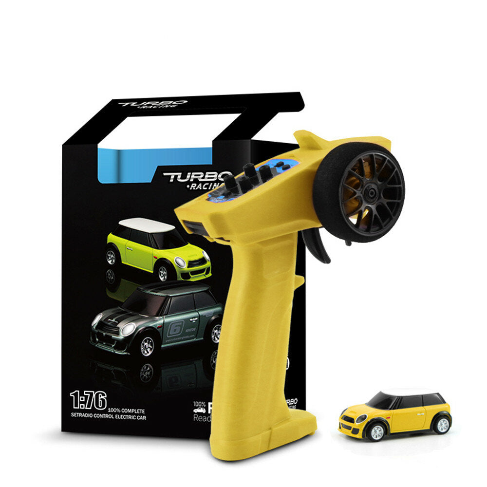 Turbo Racing RTR 1/76 2.4G RWD Fully Proportional Mini RC Car LED Light Vehicles Model Kids Children Toys