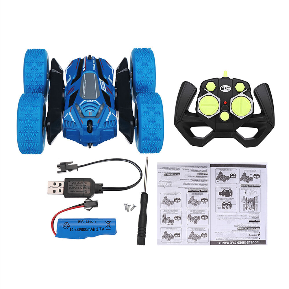 RC Stunt Car 2.4G 4WD 360 Rotate LED Lights Remote Control Off Road Double Sided Vehicles Model Kids Children Toys