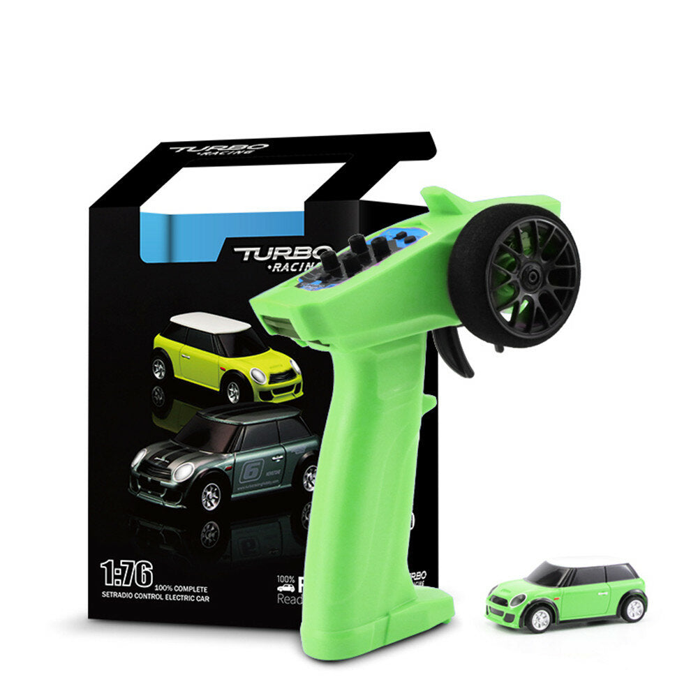 Turbo Racing RTR 1/76 2.4G RWD Fully Proportional Mini RC Car LED Light Vehicles Model Kids Children Toys
