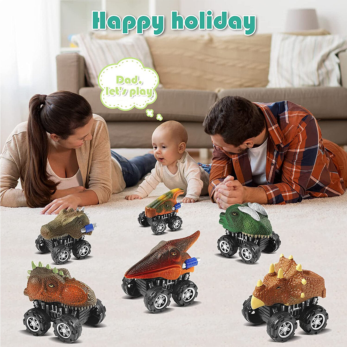 Simulation Dinosaur Model Toy Car Pull Back Dinosaur Car Toys